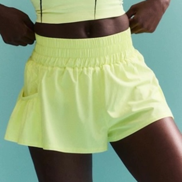 Free People Get Your Flirt On Shorts - XS - Neon Yellow / Citrus  (Like New, OO) - Picture 2 of 2